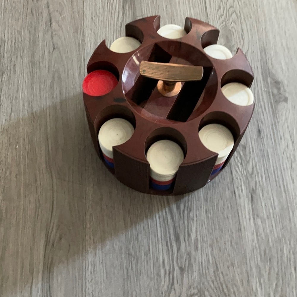 Vintage Piker chips and holder
